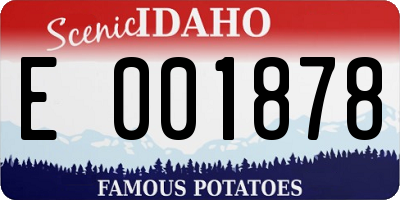 ID license plate E001878
