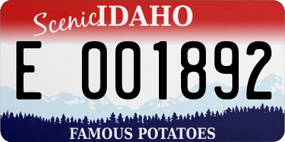ID license plate E001892