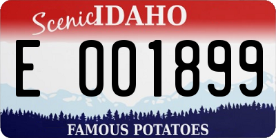 ID license plate E001899