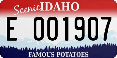 ID license plate E001907