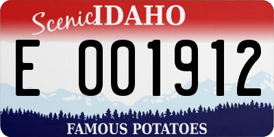 ID license plate E001912