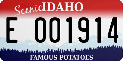 ID license plate E001914