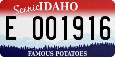 ID license plate E001916