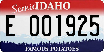 ID license plate E001925