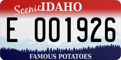 ID license plate E001926