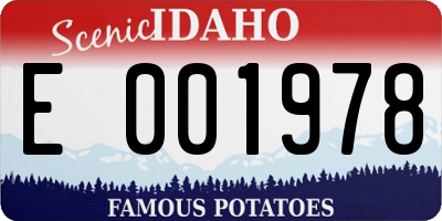 ID license plate E001978