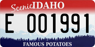 ID license plate E001991