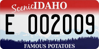 ID license plate E002009