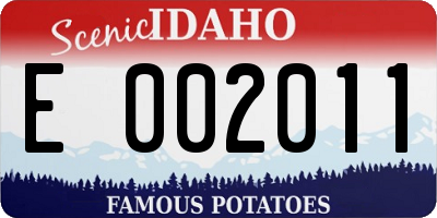 ID license plate E002011
