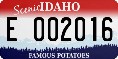 ID license plate E002016