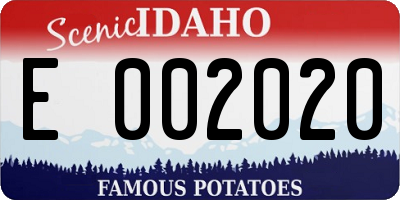 ID license plate E002020