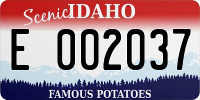 ID license plate E002037