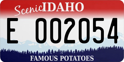 ID license plate E002054