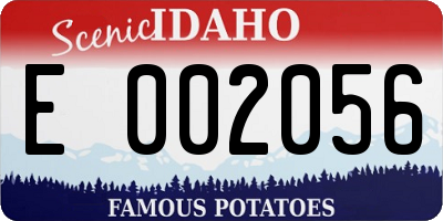ID license plate E002056