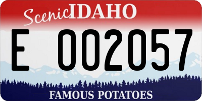 ID license plate E002057