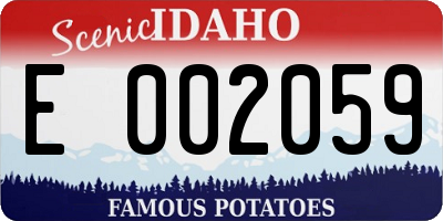ID license plate E002059