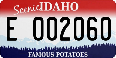 ID license plate E002060