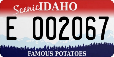 ID license plate E002067