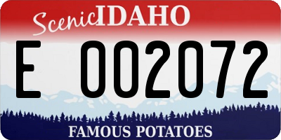 ID license plate E002072