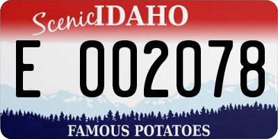 ID license plate E002078