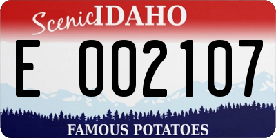 ID license plate E002107