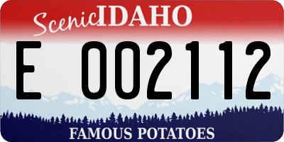 ID license plate E002112