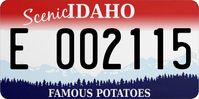 ID license plate E002115