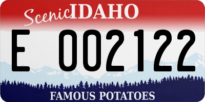 ID license plate E002122