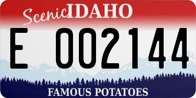 ID license plate E002144