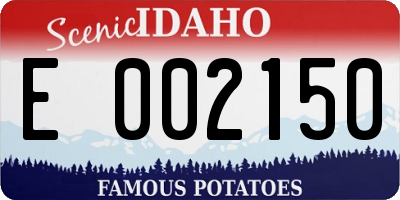 ID license plate E002150