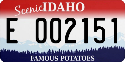 ID license plate E002151