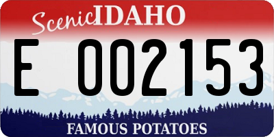 ID license plate E002153