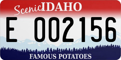 ID license plate E002156