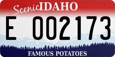ID license plate E002173