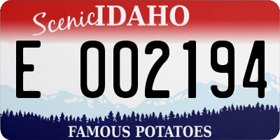 ID license plate E002194