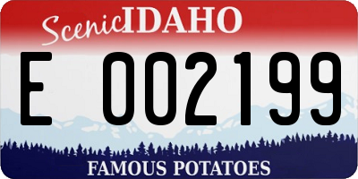 ID license plate E002199