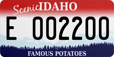 ID license plate E002200