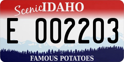 ID license plate E002203