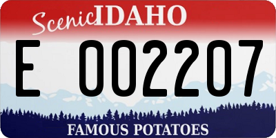 ID license plate E002207