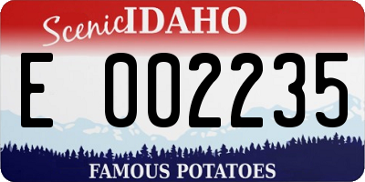 ID license plate E002235