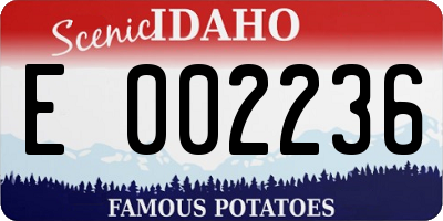 ID license plate E002236