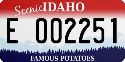 ID license plate E002251