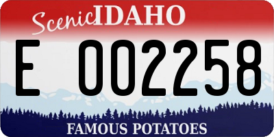 ID license plate E002258