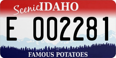 ID license plate E002281