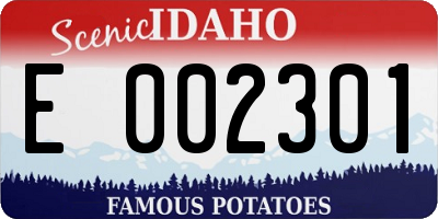 ID license plate E002301