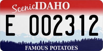 ID license plate E002312