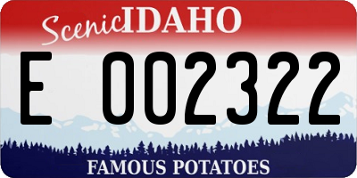 ID license plate E002322