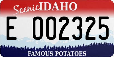 ID license plate E002325