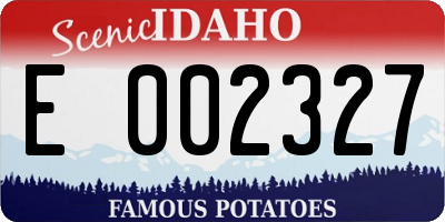 ID license plate E002327