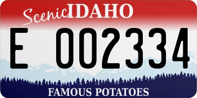ID license plate E002334
